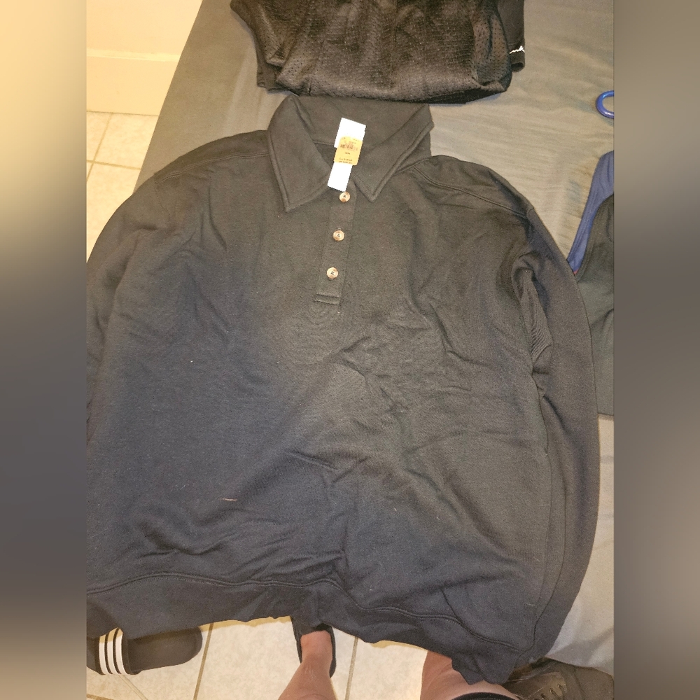 Oversized polo pull over sweatshirt